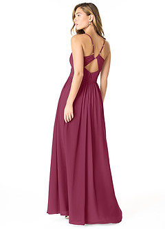 Azazie Cora Bridesmaid Dresses Mulberry A-Line Pleated Chiffon Dress image2