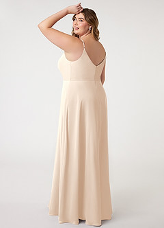 Azazie Daenerys Bridesmaid Dresses White Alabaster A-Line Cowl Chiffon Dress image15