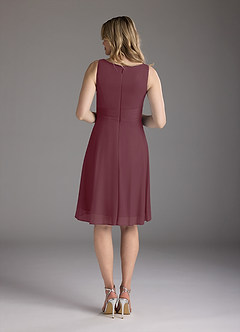 Azazie Sunny Mother of the Bride Dresses Cabernet A-Line Pleated Mesh Dress image6