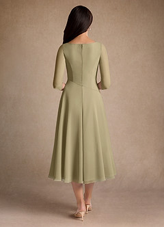 Azazie Durant Mother of the Bride Dresses Moss Green A-Line Pleated Chiffon Dress image3