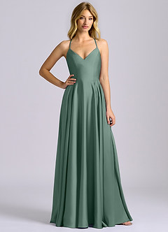 Azazie Truce Suknie dla druhen Linia A Satyna elastyczna Do ziemi Sukienka image3