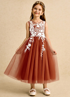 Azazie Sundae Vestidos de florista Vestido Páprica de Renda de Vestido de baile image6