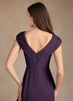 Azazie Bronson Mother of the Bride Dresses Plum A-Line Pleated Chiffon Dress image6