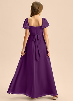 Azazie Azey Junior Grape A-Line Ruched Chiffon Dress image2