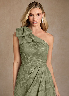 Azazie Easton Kleider für die Brautmutter Ballkleid One-Shoulder Blumen-Burnout Kleid Pistazie image3