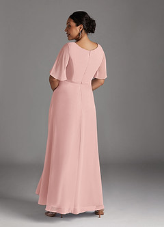 Azazie Tricia Abiti per la Madre della Sposa Abito A-Line in Chiffon con Scollo a V a Pieghe Rosa Cipria image11