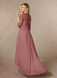 Azazie Anne vestidos de madre de la novia Vestido de Rosa Del Desierto de Encaje de Recto con Corazón Lentejuelas image9
