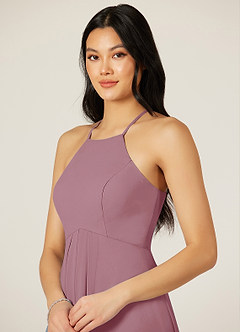 Azazie Sarah Bridesmaid Dresses Vintage Mauve Empire Pleated Chiffon Dress image6