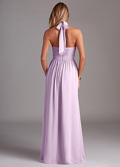 Azazie Avary Bridesmaid Dresses Frosted Lilac A-Line Pleated Chiffon Dress image8