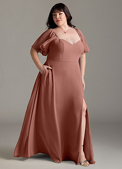 Azazie Chloe Bridesmaid Dresses Cedar Rose A-Line Sweetheart Neckline Chiffon Dress image10
