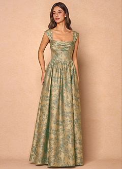 Runa Green Brown Maxi Dress image4