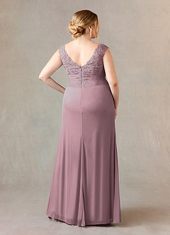 Azazie Edelin Mother of the Bride Dresses Dusty Rose A-Line Sweetheart Neckline Pleated Mesh Dress image9