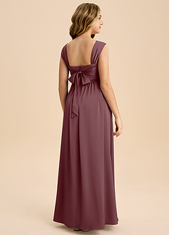 Azazie Hattie Junior Robe Trapèze en Satin extensible Plissée Sangria image7