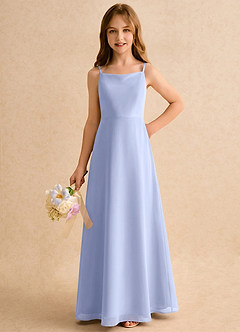 Azazie Jaella Girls Formal Flower Girl Klänningar Klänning A-linje i Chiffong Plisserad image5