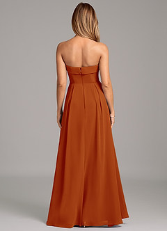 Azazie Lucienne Bridesmaid Dresses Paprika A-Line Strapless Chiffon Convertible Dress image5