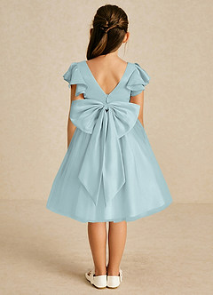 Azazie Kaeya Flower Girl Dresses Mist A-Line Bow Tulle Dress image1