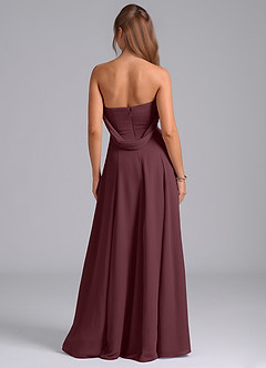 Azazie Almina Brautjungfernkleider Wandelbar A-Linie Schulterfrei Chiffon Kleid Sangria image7