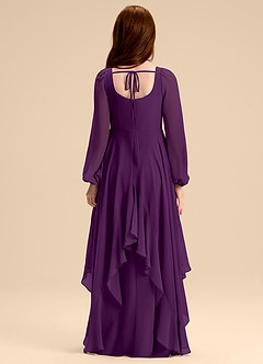Azazie Clara Junior Abito A-Line in Chiffon Blusa Uva image2