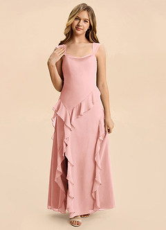 Azazie Sloane Junior Rosette A-Line Sweetheart Neckline Chiffon Dress image6