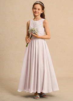 Azazie Ducky Junior Formal Flower Girl Klänningar Klä A-Line i Chiffong Plisserad image6