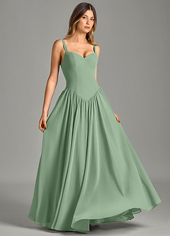 Azazie Evadina Suknie dla druhen Linia A Gorset Szyfon Do ziemi Sukienka image3