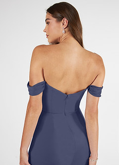 Azazie Kit Bridesmaid Dresses Stormy Mermaid Off the Shoulder Mesh Dress image7