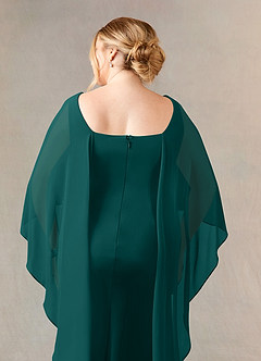 Azazie Dion Mother of the Bride Dresses Peacock Sheath Scoop Stretch Crepe Dress image13