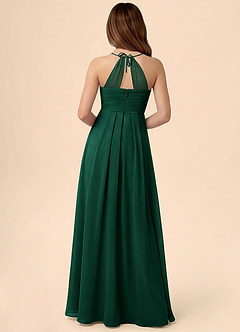 Azazie Ginny Junior Linia A Pofałdowany Szyfon Długość podłogi Młodsza druhna Sukienka image4