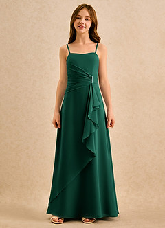 Azazie lolly Girls Formal Sukienki dla dziewczynek sypiących kwiaty Linia A Pofałdowany Szyfon Długość podłogi Sukienka image4