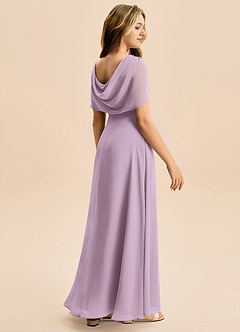 Azazie Emma Junior Wisteria A-Line Pleated Chiffon Dress image6