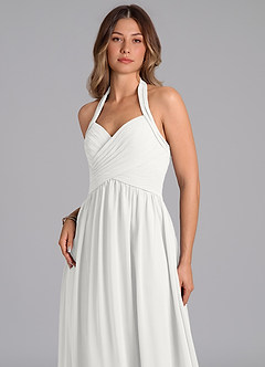 Azazie Darlyn Abiti da Damigella Abito A-Line in Chiffon Scollo a Cuore Bianco image7