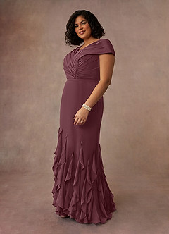 Azazie Bailora Mother of the Bride Dresses Sangria Mermaid Ruched Chiffon Dress image7