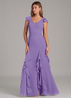 Azazie Nessa Bridesmaid Dresses Tahiti A-Line Chiffon Dress image1