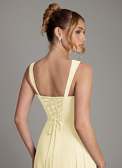 Azazie Agustina Bridesmaid Dresses Lemon Sorbet Mermaid Corset Chiffon Dress image2