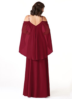Azazie Cienna Bridesmaid Dresses Burgundy A-Line Off the Shoulder Chiffon Dress image2