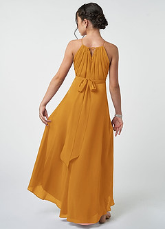 Azazie Oaklynn Junior Butterscotch A-Line Pleated Chiffon Dress image3
