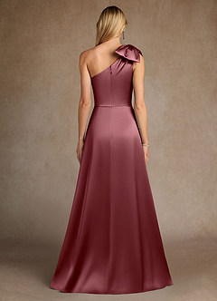 Azazie Easton Mother of the Bride Dresses Desert Rose A-Line One Shoulder Stretch Satin Dress image3