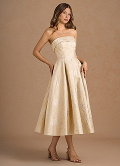 Cecilia Vintage Champagne Midi Dress image2