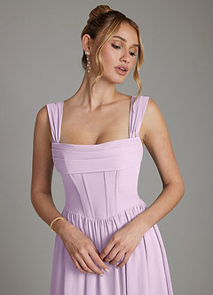 Azazie Caterina Jurken voor bruidsmeisjes Jurk van Chiffon met A-lijn Korset Frosted Lila image3