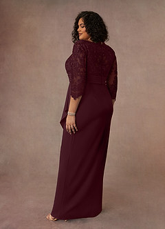 Azazie Bernadine Mother of the Bride Dresses Cabernet Sheath Lace Dress image9