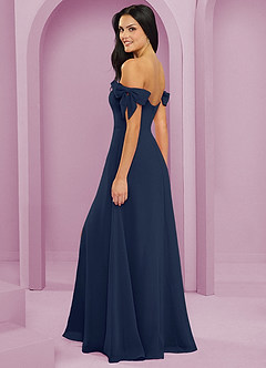 Barbie ♥ Azazie Bridesmaid Dresses Dark Navy A-Line Off the Shoulder Chiffon Convertible Dress image6