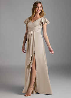 Azazie Omari Bridesmaid Dresses Frost A-Line Stretch Satin Dress image5