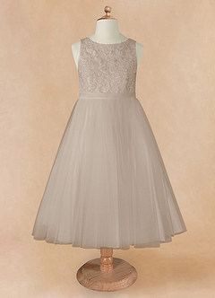 Azazie Calla Flower Girl Dresses Frost Ball-Gown Lace Tulle Dress image7