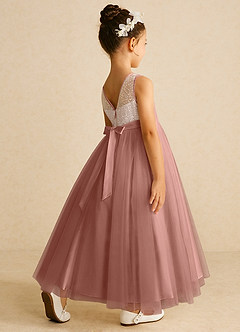 Azazie Tay Flower Girl Dresses Cedar Rose A-Line Sequins Tulle Dress image5