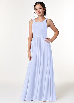 Azazie Tiana A-Line Pleated Chiffon Floor-Length Junior Bridesmaid Dress image6