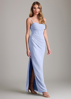 Azazie Mai Bridesmaid Dresses Ice Sheath Pleated Chiffon Dress image3