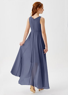Azazie Lizette Junior Stormy A-Line Pleated Chiffon Dress image2