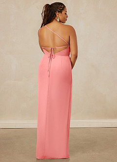 Christian Siriano Bridal for Azazie 1003 Brautjungfernkleider Etui One-Shoulder Chiffon Kleid Koralle image15