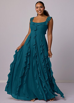 Barbie ♥ Azazie Bridesmaid Dresses Ink Blue A-Line with Pockets Chiffon Dress image10