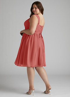Azazie Angie Bridesmaid Dresses Antique Rose A-Line Corset Chiffon Dress image8